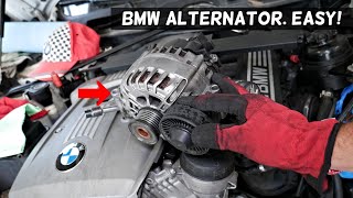 HOW TO REPLACE ALTERNATOR ON BMW [upl. by Ailices79]