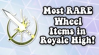 Most RAREST Items to get from THE WHEEL  Royale High [upl. by Engdahl]