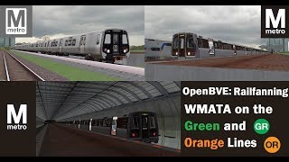 OpenBVE DC Metro Railfanning WMATA Green and Orange Lines [upl. by Yug]