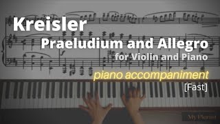 Kreisler  Praeludium and Allegro Piano Accompaniment Fast [upl. by Moonier917]