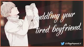 Cuddling with your tired boyfriend Asmr 1 Hour Breathing Sleep Aid [upl. by Euqinamod]