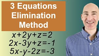 Solving Systems of 3 Equations Elimination [upl. by Aivatan]