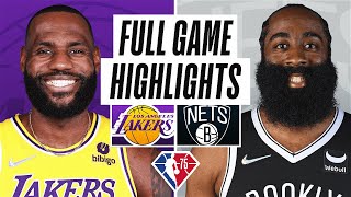 LAKERS at NETS  FULL GAME HIGHLIGHTS  January 25 2022 [upl. by Hseyaj]