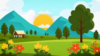 Free Animated Landscape Background Sun Tree Landscape Garden [upl. by Akehsyt]