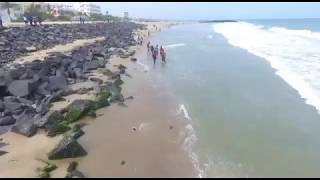 Aerial view of Pondicherry Beach [upl. by Etnod434]