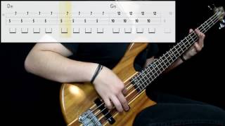 Muse  Uprising Bass Cover Play Along Tabs In Video [upl. by Nevad]