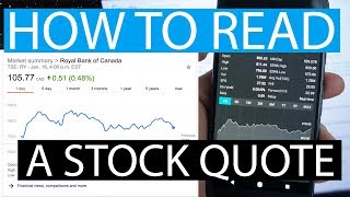 How To Read A Stock Quote [upl. by Anwaf]