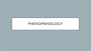 Philosophy 101 A Basic Introduction to Phenomenology [upl. by Sonitnatsnok733]