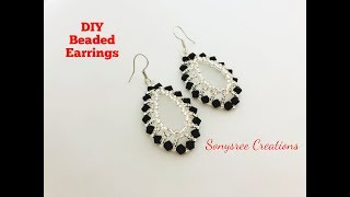 Bicone Beaded EarringsSuper Easy TutorialDIY Beaded Earrings 💞 [upl. by Ydnarb50]