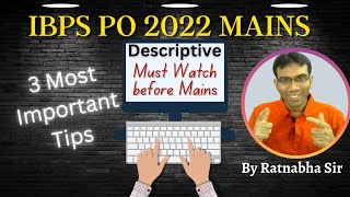 3 Important Tips for Descriptive Writing  IBPS PO Mains  2022 [upl. by Geddes]