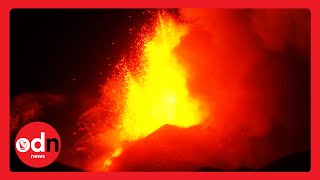 Spectacular Eruption as Mount Etna Spews Lava into Sky [upl. by Hephzibah]