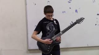 7th Grade Guitarist plays metal at his school talent show [upl. by Jammie]