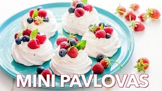 Dessert Easy Mini Pavlovas  Homemade Meringues Recipe [upl. by Eichman245]