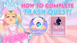 EASY HOW TO WIN THE TRASH QUEST IN ROYALE HIGH Royale High Diamond Beach Update Wave 2 Tutorial [upl. by Syxela]