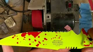 1x30 belt sander knife sharpening tutorial [upl. by Hubbard836]