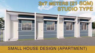 Small House Design Idea  Apartment 3x7 meters 21sqm  Studio type [upl. by Ilime744]