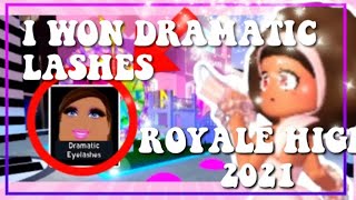 I WON DRAMATIC EYELASHES FROM THE WHEEL ROYALE HIGH 2021 [upl. by Cassaundra]