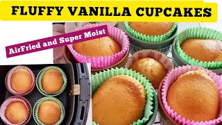 Easy Air fryer Vanilla Cupcakes Recipe From Scratch How to Air fry Moist Cupcake Air fried Muffins [upl. by Hendel]