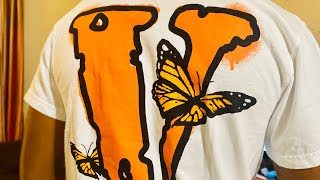 Juice Wrld X Vlone Butterfly TShirt Unboxing and Review  First Purchase from STOCKX [upl. by Yhotmit951]