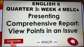 Presenting Comprehensive Report  View Points in an Issue English 6 Quarter 3 Week 4 MELCs [upl. by Jablon]