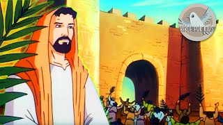 Palm Sunday  JESUS  Triumphal entry into Jerusalem  Bible for kids  New Testament [upl. by Oniliuqnart]