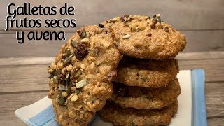 GALLETAS de FRUTOS SECOS Y AVENA  Nutritivas y deliciosas [upl. by Ecirtaed611]