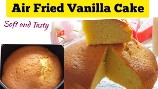 SIMPLE AIR FRYER VANILLA CAKE RECIPES FROM SCRATCHHow To Bake Cake in Air fryer Oven AIR FRIED CAKE [upl. by Lladnyk]