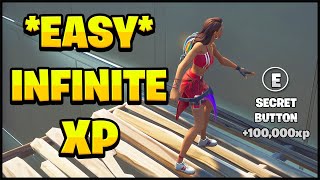 EASY Secret Button Fortnite Infinite XP Glitch Map Unlimited Fortnite XP [upl. by Adnoraj]