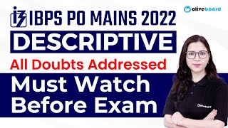 Descriptive Writing For IBPS PO Mains  Must Watch Before Exam  All Doubts Addressed By Saba Maam [upl. by Nema]