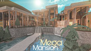 Bloxburg Mega Mansion Modern Warm House NO LARGEPLOT  House Build [upl. by Moser]