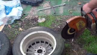 How to remove tires with a concrete saw [upl. by Xavler239]