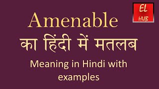 Amenable meaning in Hindi [upl. by Clemente564]