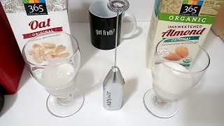 Oat Milk vs Almond Milk part 2 Frothing Test [upl. by Nylkaj541]