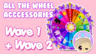 ALL of the WHEEL ACCESSORIES WAVE 1  WAVE 2 In ROYALE HIGH Roblox [upl. by Naujud510]