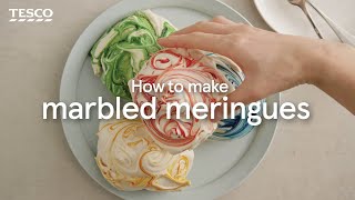 How to Make Marbled Meringues  Tesco [upl. by Dasi354]