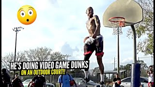 INSANE DUNKS on Outdoor Court By Pro Dunkers He Does ALL The NBA 2K Dunks In REAL LIFE [upl. by Elletsyrc324]