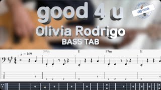 Olivia Rodrigo good 4 u Bass Cover BASS TAB [upl. by Airres]