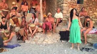 Ibiza Cala Benirrás  Sunset with the hippy drummers [upl. by Enyak]