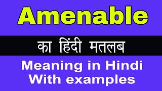 Amenable Meaning in HindiAmenable ka Matlab kya Hota hai [upl. by Eissak]