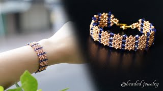 DIY beading bracelet with swarovski crystal bicones beads and seed beads [upl. by Rivalee]