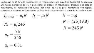 Física  Fuerza de fricción  Ejemplo 1 [upl. by Lenhard716]