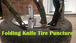 Folding Knife Tire Puncture [upl. by Pinchas]