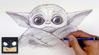 How To Draw Baby Yoda  The Mandalorian [upl. by Aelyk]