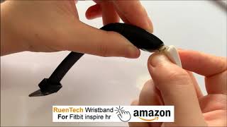 How to install or replace Fitbit Inspire HR wristband fix inspire bands HTIFIB [upl. by Seuqcaj]