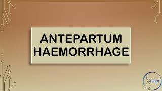 RCOG GUIDELINE Antepartum Haemorrhage Part 1 [upl. by Ahseral]