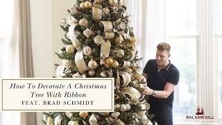 How to Decorate your Christmas Tree Professionally with Ribbons [upl. by Olvan]