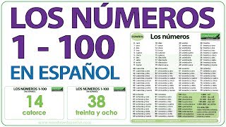 Spanish Numbers 1100  Los números de 1 a 100 [upl. by Fayola250]