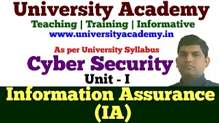 CS7 Information Assurance in Cyber Security  Integrity  AvailabilityAuthentication in Hindi [upl. by Gemperle]