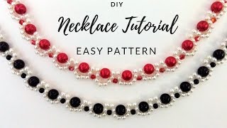 DIY necklace Elegant jewelry making tutorial Two beaded necklaces one beading pattern [upl. by Alleon332]