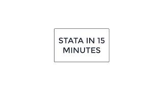 Learn STATA in 15 minutes [upl. by Sheryl770]